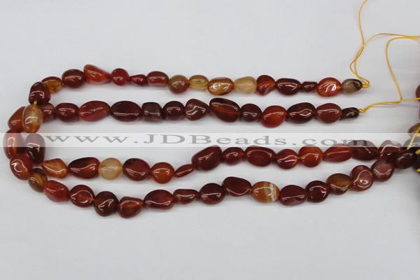 CNG14 15.5 inches 9*14mm nuggets red agate gemstone beads