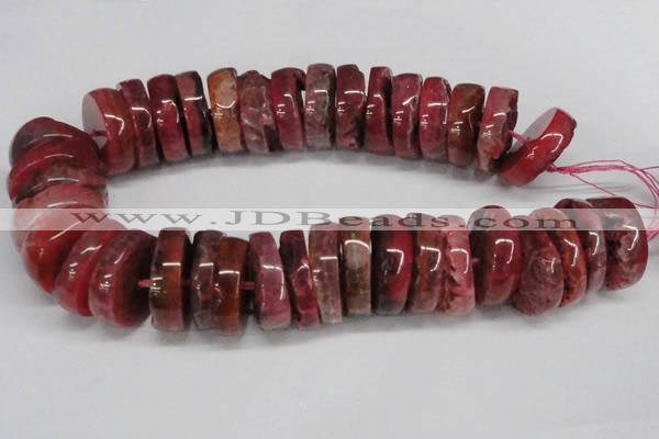 CNG1460 15.5 inches 10*30mm - 12*30mm nuggets agate gemstone beads