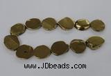 CNG1503 15.5 inches 22*25mm - 30*35mm freeform plated agate beads