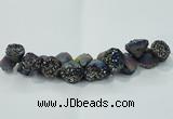 CNG1537 7.5 inches 10*14mm - 15*20mm nuggets plated druzy agate beads