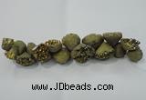 CNG1538 7.5 inches 10*14mm - 15*20mm nuggets plated druzy agate beads