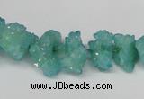 CNG1539 15.5 inches 6*8mm - 15*20mm nuggets plated druzy quartz beads