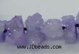 CNG1543 15.5 inches 6*8mm - 15*20mm nuggets plated druzy quartz beads