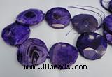 CNG1554 15.5 inches 50*52mm faceted freeform agate beads