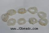 CNG1560 30*35mm - 35*40mm freeform plated druzy agate beads