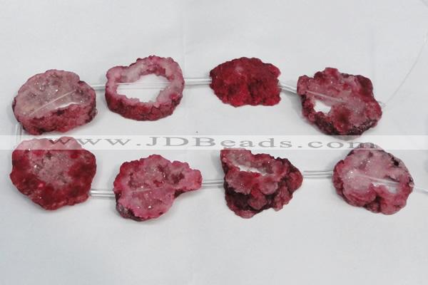 CNG1561 30*35mm - 35*40mm freeform plated druzy agate beads