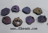 CNG1563 30*40mm - 40*50mm freeform plated druzy agate beads