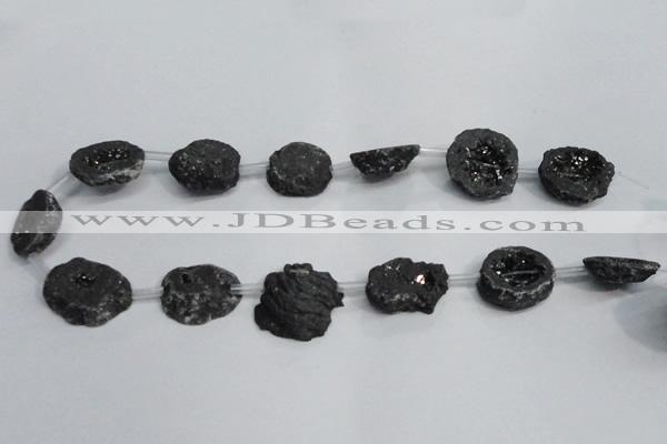 CNG1572 15*20mm - 20*25mm freeform plated druzy agate beads