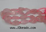 CNG1703 15.5 inches 15*20mm - 18*38mm nuggets rose quartz beads