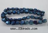 CNG1803 13*18mm - 15*20mm faceted nuggets plated quartz beads