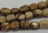 CNG208 15.5 inches 8*10mm nuggets picture jasper gemstone beads