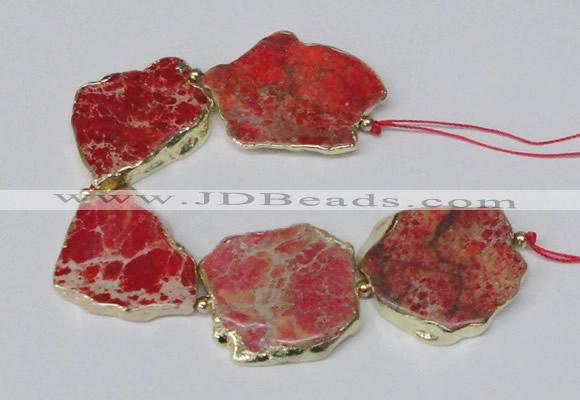 CNG2115 8 inches 25*35mm - 30*40mm freeform sea sediment jasper beads