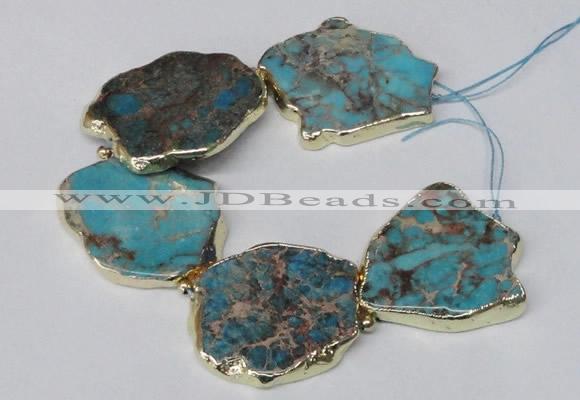 CNG2122 8 inches 30*45mm - 40*48mm freeform sea sediment jasper beads