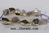 CNG2156 7.5 inches 18*25mm - 22*30mm nuggets druzy amethyst beads