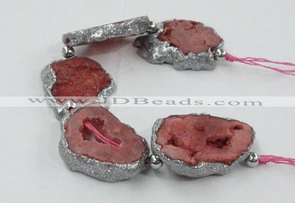 CNG2319 7.5 inches 25*35mm - 35*40mm freeform druzy agate beads