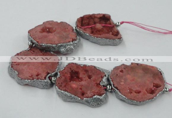 CNG2329 7.5 inches 35*40mm - 45*50mm freeform druzy agate beads