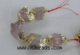 CNG2386 7.5 inches 15*25mm - 20*30mm nuggets rose quartz beads