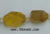 CNG240 10*15mm - 20*22mm faceted nuggets citrine gemstone beads