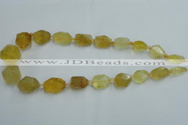 CNG240 10*15mm - 20*22mm faceted nuggets citrine gemstone beads