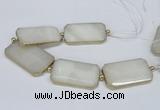 CNG2460 7.5 inches 30*50mm - 32*55mm faceted rectangle agate beads