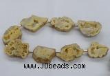 CNG2491 15.5 inches 30*40mm - 40*50mm freeform plated druzy agate beads