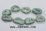 CNG2495 15.5 inches 30*40mm - 40*50mm freeform plated druzy agate beads