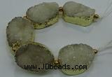 CNG2558 7.5 inches 25*35mm - 30*40mm freeform druzy agate beads