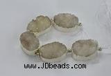 CNG2596 7.5 inches 25*35mm - 30*40mm freeform druzy agate beads