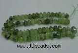 CNG2719 10*14mm - 13*18mm faceted nuggets green rutilated quartz beads