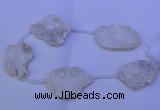 CNG2755 15.5 inches 28*35mm - 40*45mm freeform plated druzy agate beads