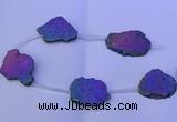 CNG2761 15.5 inches 28*35mm - 40*45mm freeform plated druzy agate beads