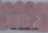 CNG2827 15.5 inches 10*14mm - 13*18mm faceted nuggets rose quartz beads