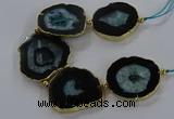 CNG2854 8 inches 35*45mm - 45*55mm freeform druzy agate beads