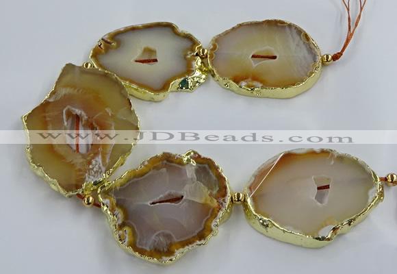 CNG2881 8 inches 40*50mm - 50*60mm freeform druzy agate beads