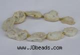 CNG2888 15.5 inches 25*30mm - 30*35mm freeform plated druzy agate beads