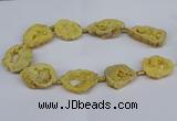 CNG2889 15.5 inches 25*30mm - 30*35mm freeform plated druzy agate beads