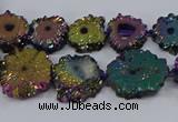 CNG2938 15.5 inches 8*10mm - 15*18mm freeform plated druzy agate beads