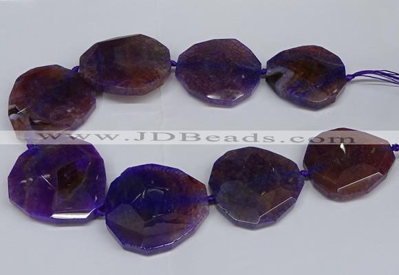 CNG2959 15.5 inches 42*45mm - 45*50mm faceted freeform agate beads