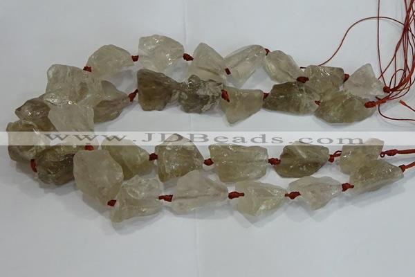 CNG3018 15.5 inches 15*20mm - 22*30mm nuggets smoky quartz beads