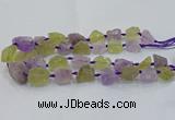 CNG3022 15*20mm - 22*30mm nuggets amethyst & lemon quartz beads