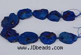 CNG3093 15.5 inches 25*30mm - 35*50mm freeform plated druzy agate beads