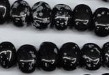 CNG31 15.5 inches 11*15mm nuggets snowflake obsidian gemstone beads