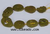 CNG3101 15.5 inches 25*30mm - 35*50mm freeform plated druzy agate beads