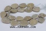 CNG3141 15.5 inches 22*30mm - 28*40mm freeform plated druzy agate beads