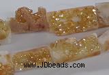 CNG3155 15.5 inche 8*15mm - 11*20mm freeform plated druzy agate beads