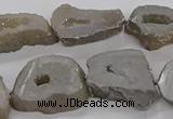 CNG3160 15.5 inches 13*18mm - 18*25mm freeform plated druzy agate beads