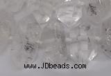 CNG3197 10*20mm - 15*30mm faceted nuggets white crystal beads