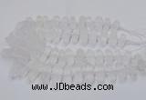 CNG3208 10*25mm - 12*45mm faceted nuggets matte white crystal beads