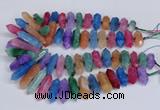 CNG3228 10*25mm - 12*50mm faceted nuggets agate beads