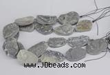 CNG3274 22*30mm - 30*40mm freeform plated druzy agate beads